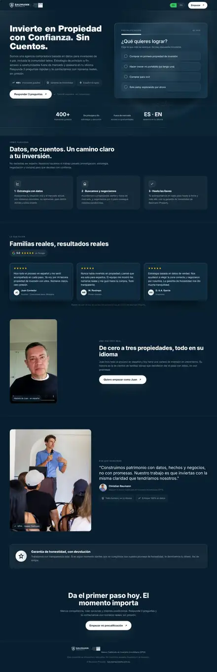 Baumann Property website, built by Scalus